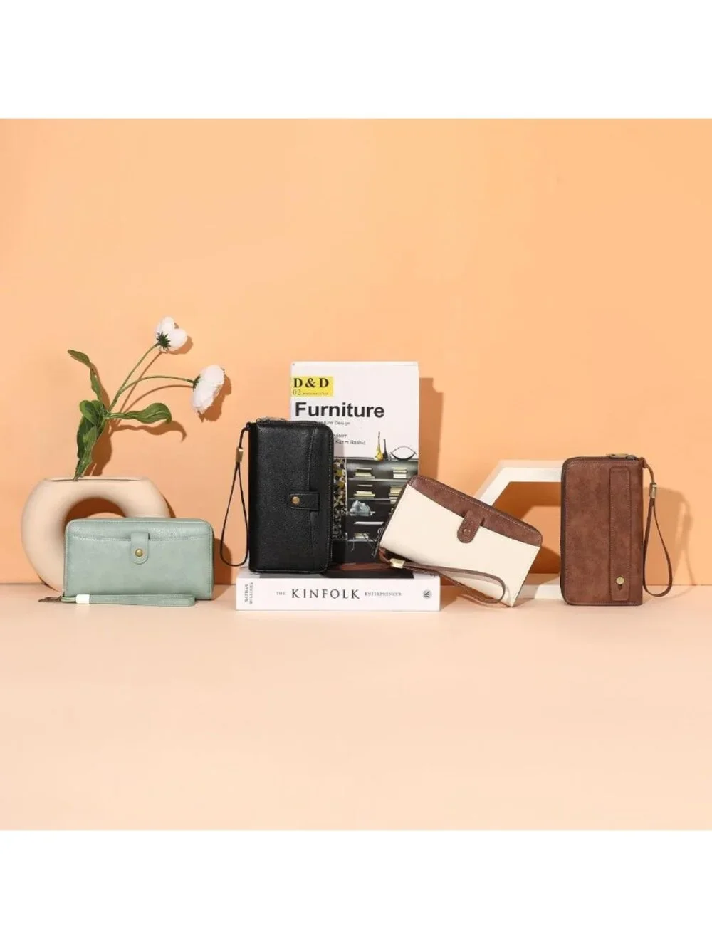Large Capacity RFID Blocking Leather Wallet - Double Zipper Clutch & Card Holder